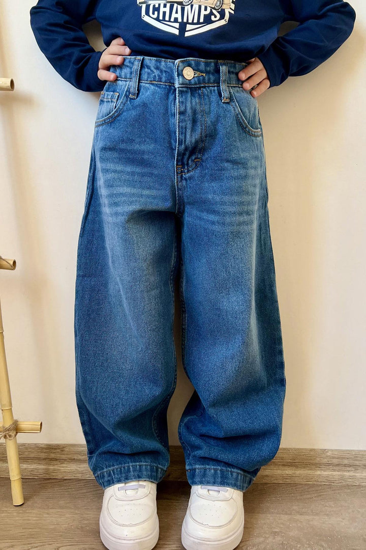 BRE Breeze Boys' Jeans with Zippered Pockets, 5-9 Years, Blue - Wesseling