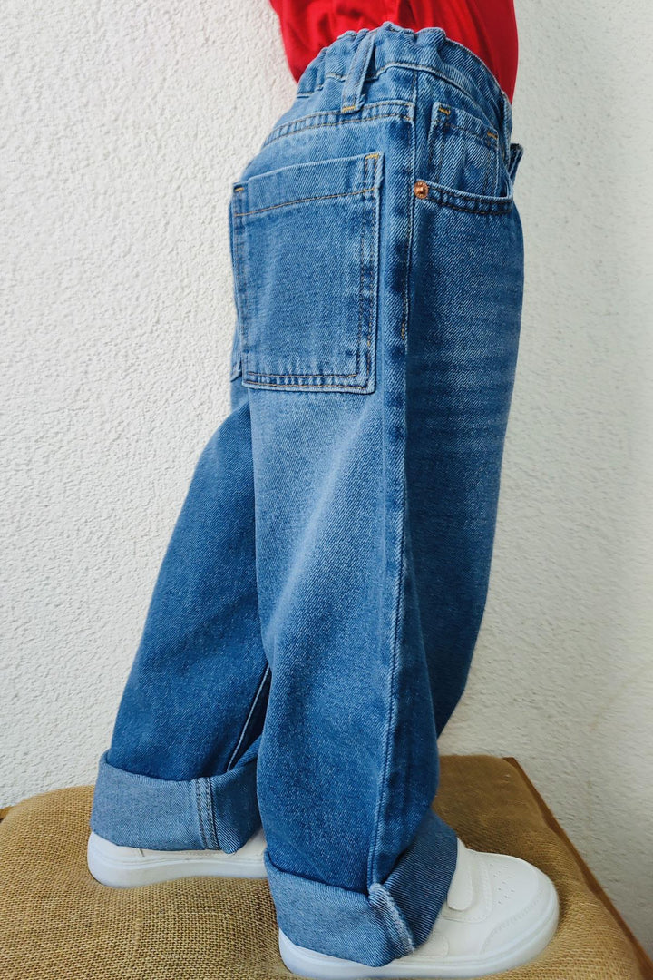 BRE Breeze Boys' Jeans with Zippered Pockets, 5-9 Years, Blue - Wesseling