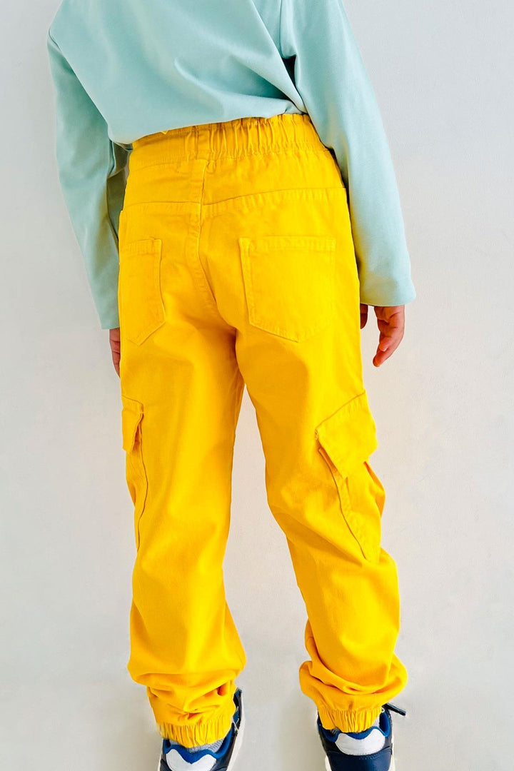 BRE Breeze Boys' Jeans with Elastic Waistband and Pockets, 3-7 Years, Yellow - Bridgeport