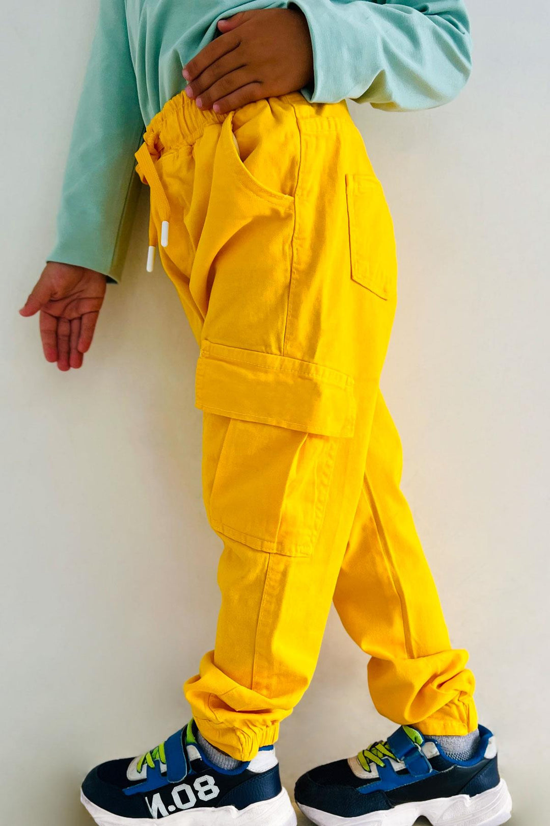 BRE Breeze Boys' Jeans with Elastic Waistband and Pockets, 3-7 Years, Yellow - Bridgeport