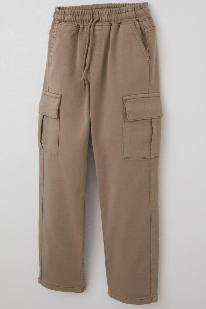 BRE Breeze Boys' Cargo Pants with Elastic Waistband and Pockets, Beige, 60 Years - Allen