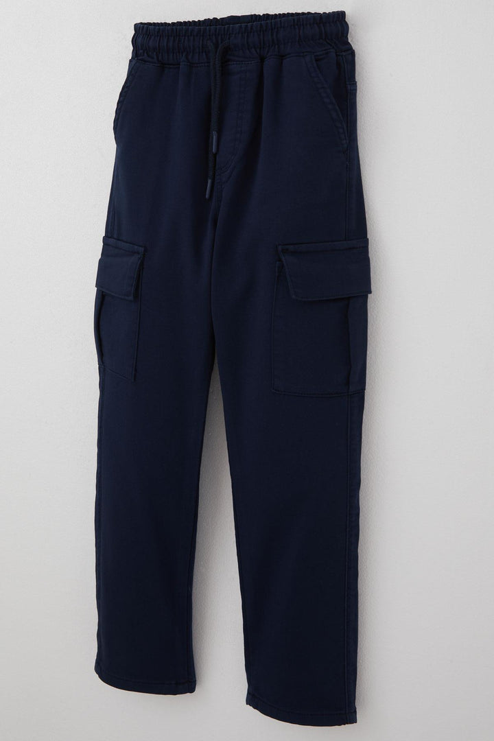 BRE Breeze Boys' Cargo Pants with Elastic Waistband and Pockets, 60 Years, Navy Blue - Pisa