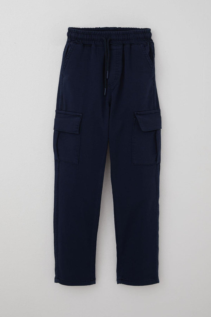 BRE Breeze Boys' Cargo Pants with Elastic Waistband and Pockets, 60 Years, Navy Blue - Pisa