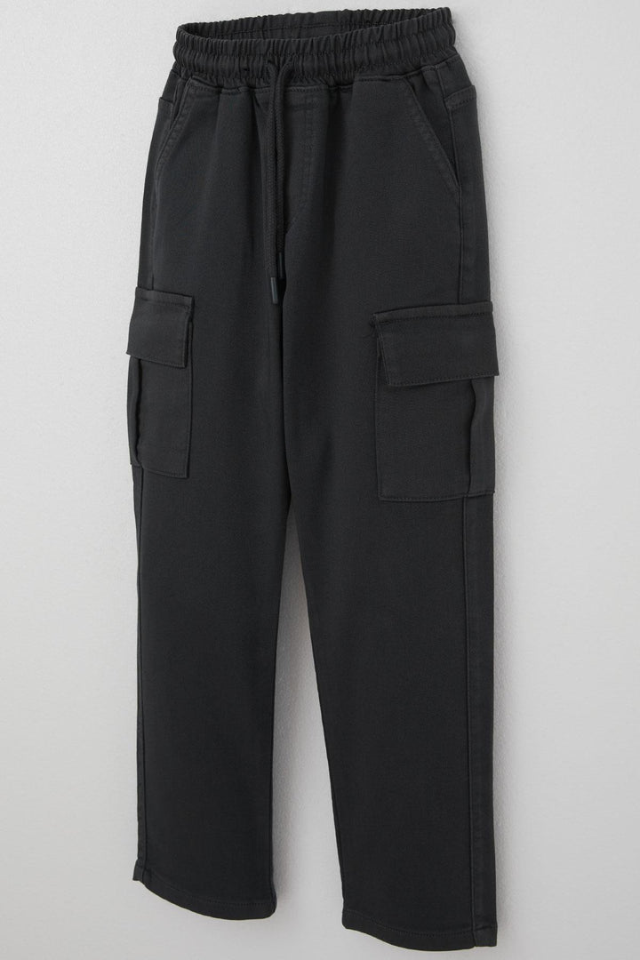BRE Breeze Boys' Cargo Pants with Elastic Waistband and Pockets, 60 Years, Smoke Gray - Pola de Siero
