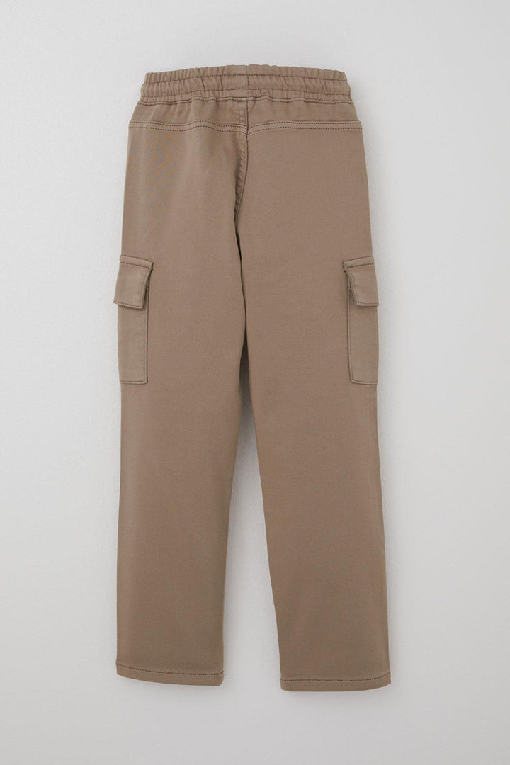 BRE Breeze Boys' Cargo Pants with Elastic Waistband and Pockets, Beige, 60 Years - Allen