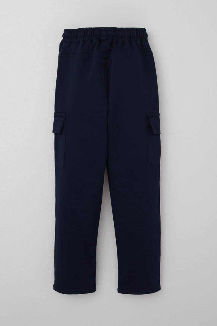 BRE Breeze Boys' Cargo Pants with Elastic Waistband and Pockets, 60 Years, Navy Blue - Pisa