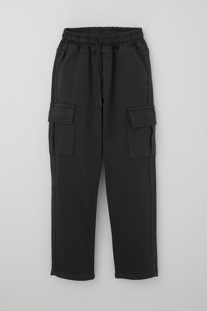 BRE Breeze Boys' Cargo Pants with Elastic Waistband and Pockets, 60 Years, Smoke Gray - Pola de Siero