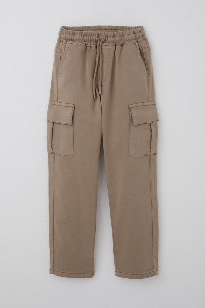 BRE Breeze Boys' Cargo Pants with Elastic Waistband and Pockets, Beige, 60 Years - Allen