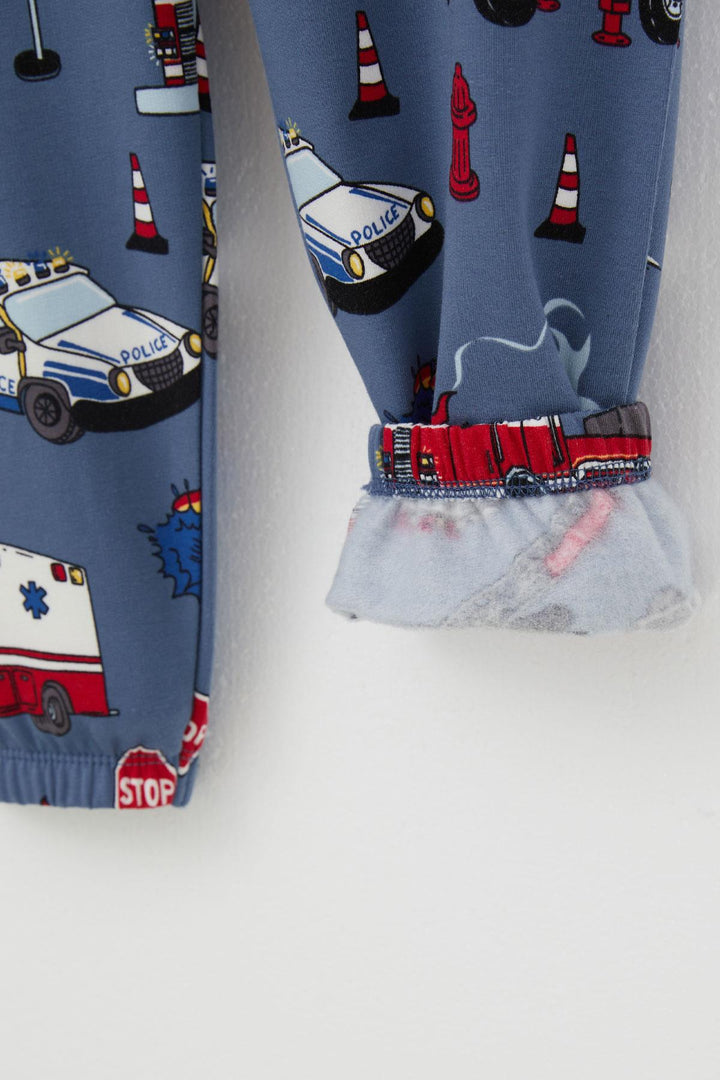 BRE Breeze Boys' Pajama Set Emergency Heroes Team Patterned 4-8 Years, Indigo - Stockport