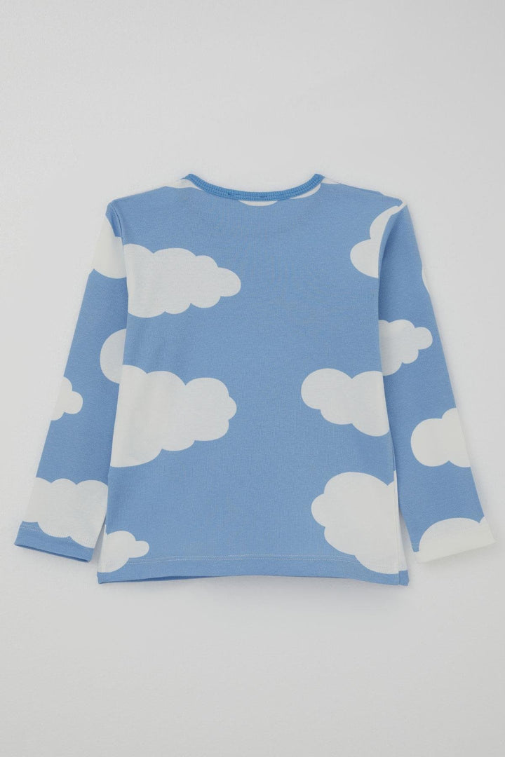 BRE Breeze Erkek Çocuk Pijama Takımı Bulut Desenli 1-3 Yaş, Mavi - Bridgewater