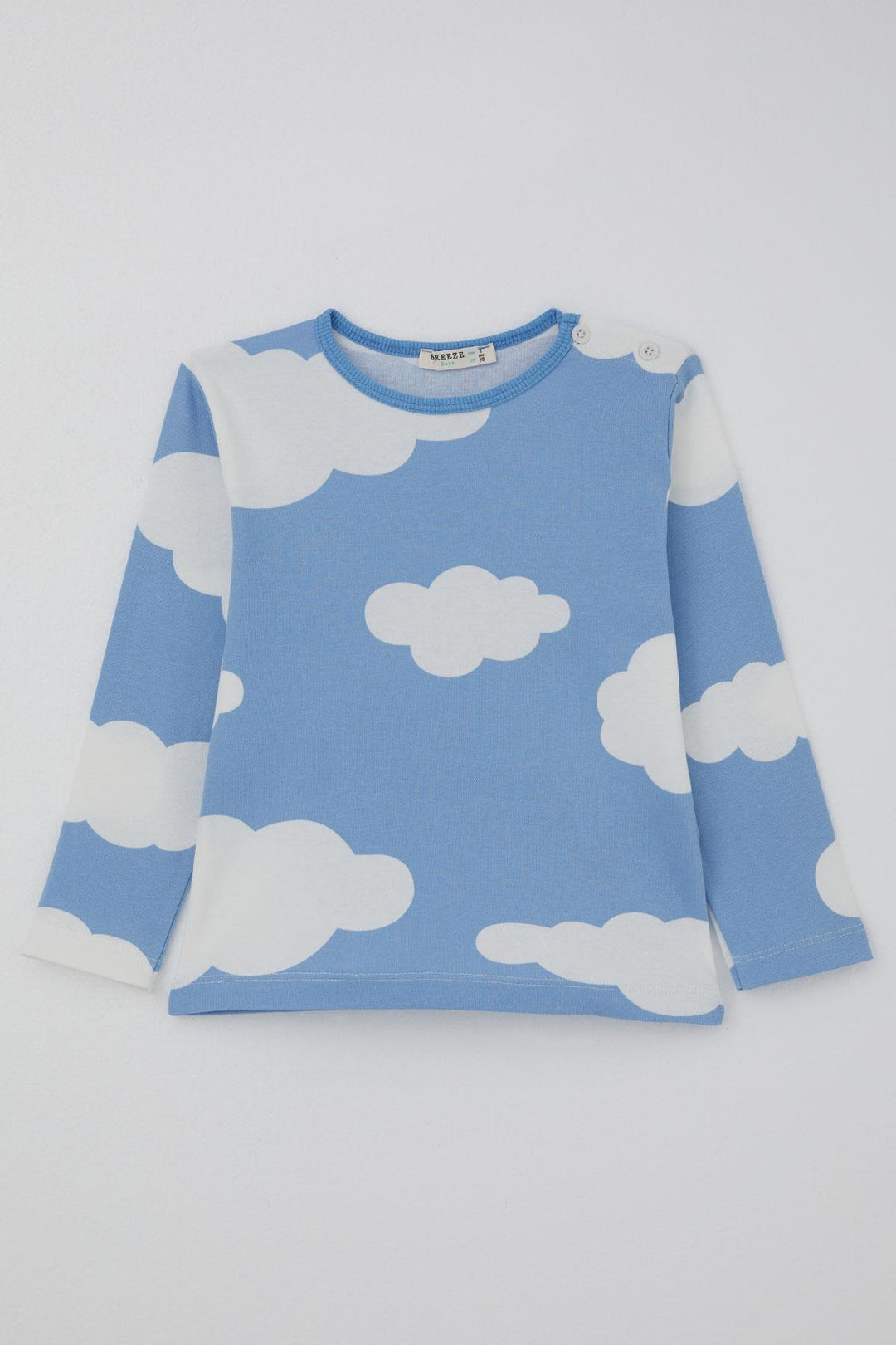 BRE Breeze Erkek Çocuk Pijama Takımı Bulut Desenli 1-3 Yaş, Mavi - Bridgewater