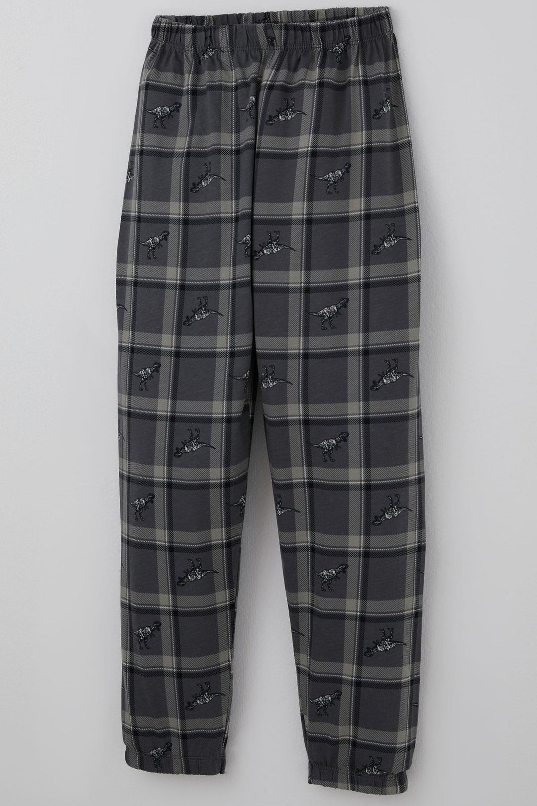 BRE Breeze Boys' Pajama Set Dinosaur Kingdom Plaid Patterned 4-8 Years, Gray - Pantin