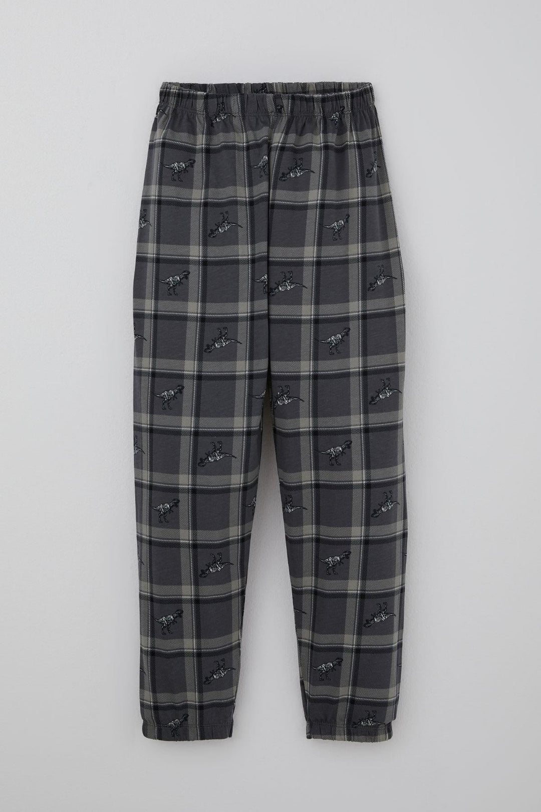 BRE Breeze Boys' Pajama Set Dinosaur Kingdom Plaid Patterned 4-8 Years, Gray - Pantin