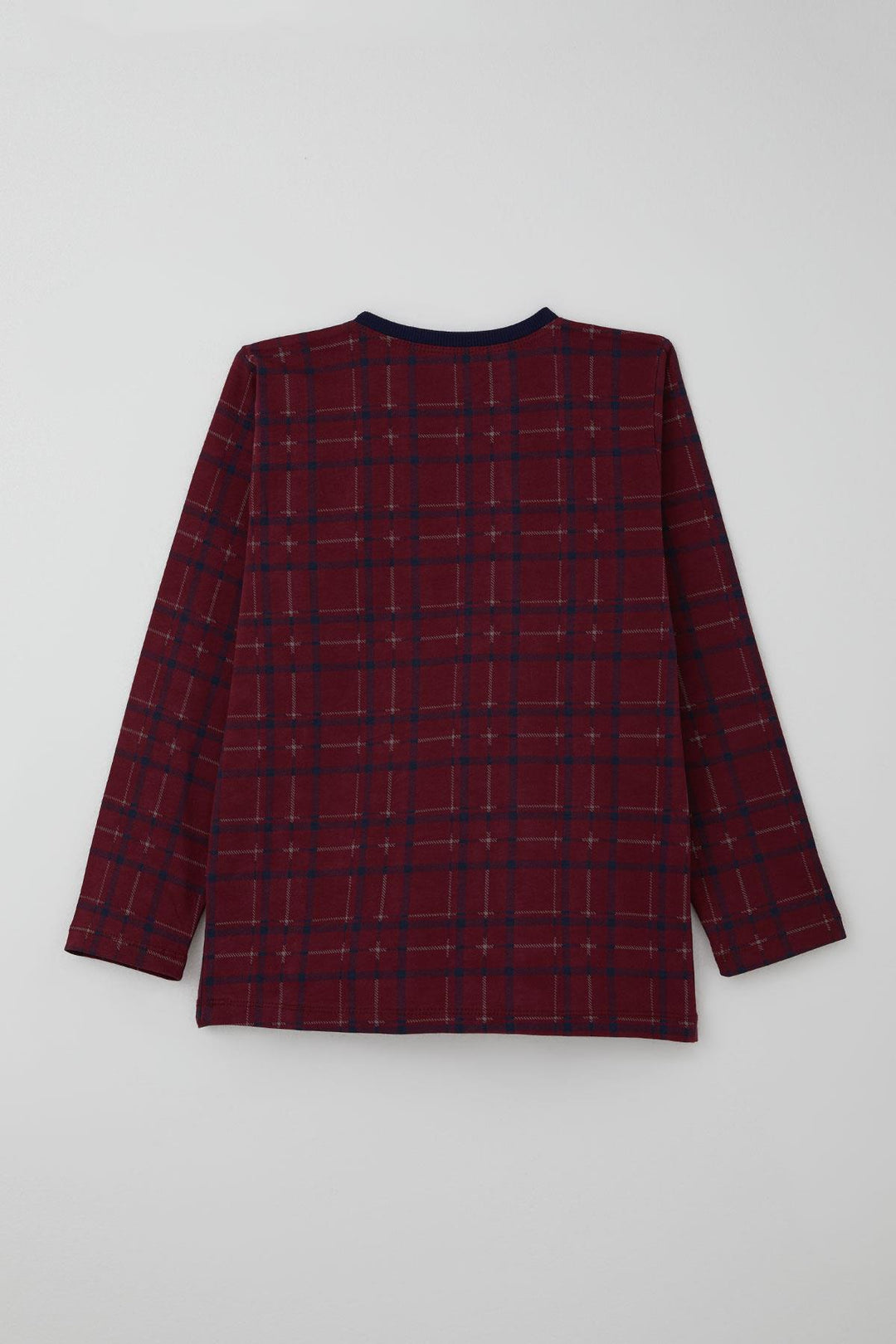 BRE Breeze Boys' Pyjama Set Plaid Patterned 92 Years, Plum - Claremont