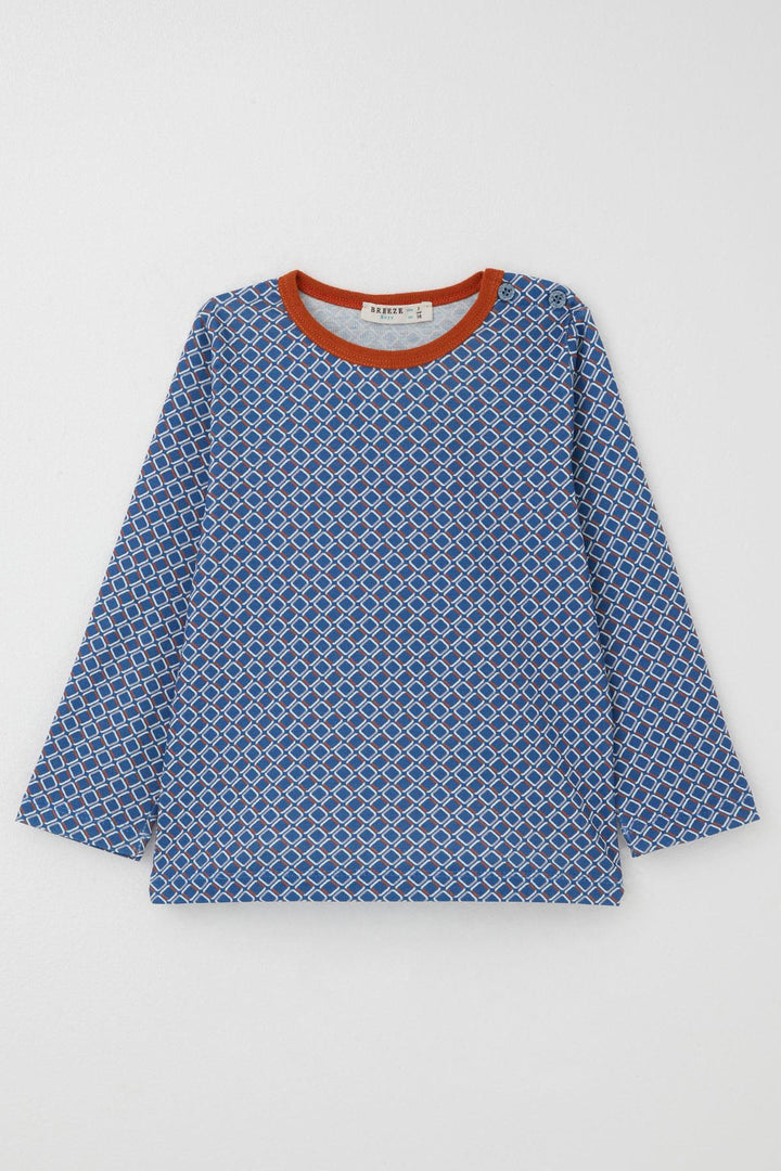 BRE Breeze Boys' Pajama Set Square Patterned 1-3 Years, Blue - North Vancouver