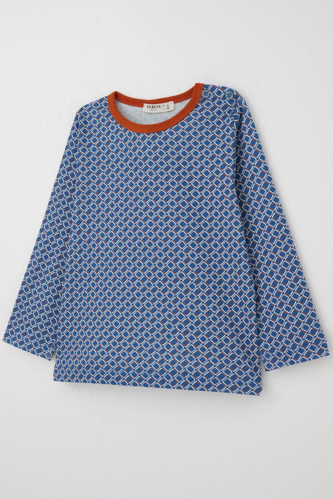 BRE Breeze Boys' Pajama Set Square Patterned 1-3 Years, Blue - North Vancouver