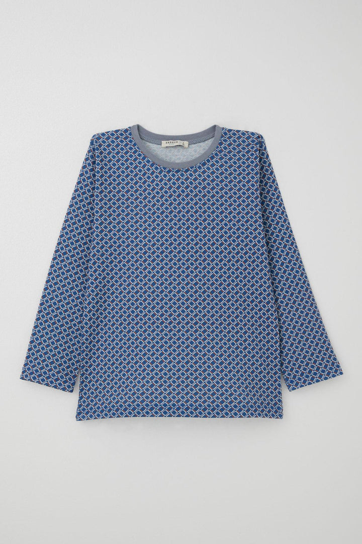 BRE Breeze Boys' Pajama Set Square Patterned 4-8 Years, Blue - Wunstorf