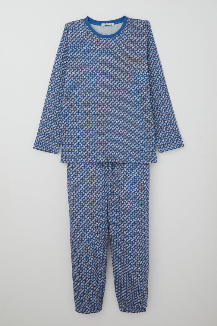 BRE Breeze Erkek Çocuk Pijama Takımı Kare Desenli 92 Yaş, Mavi - Athens