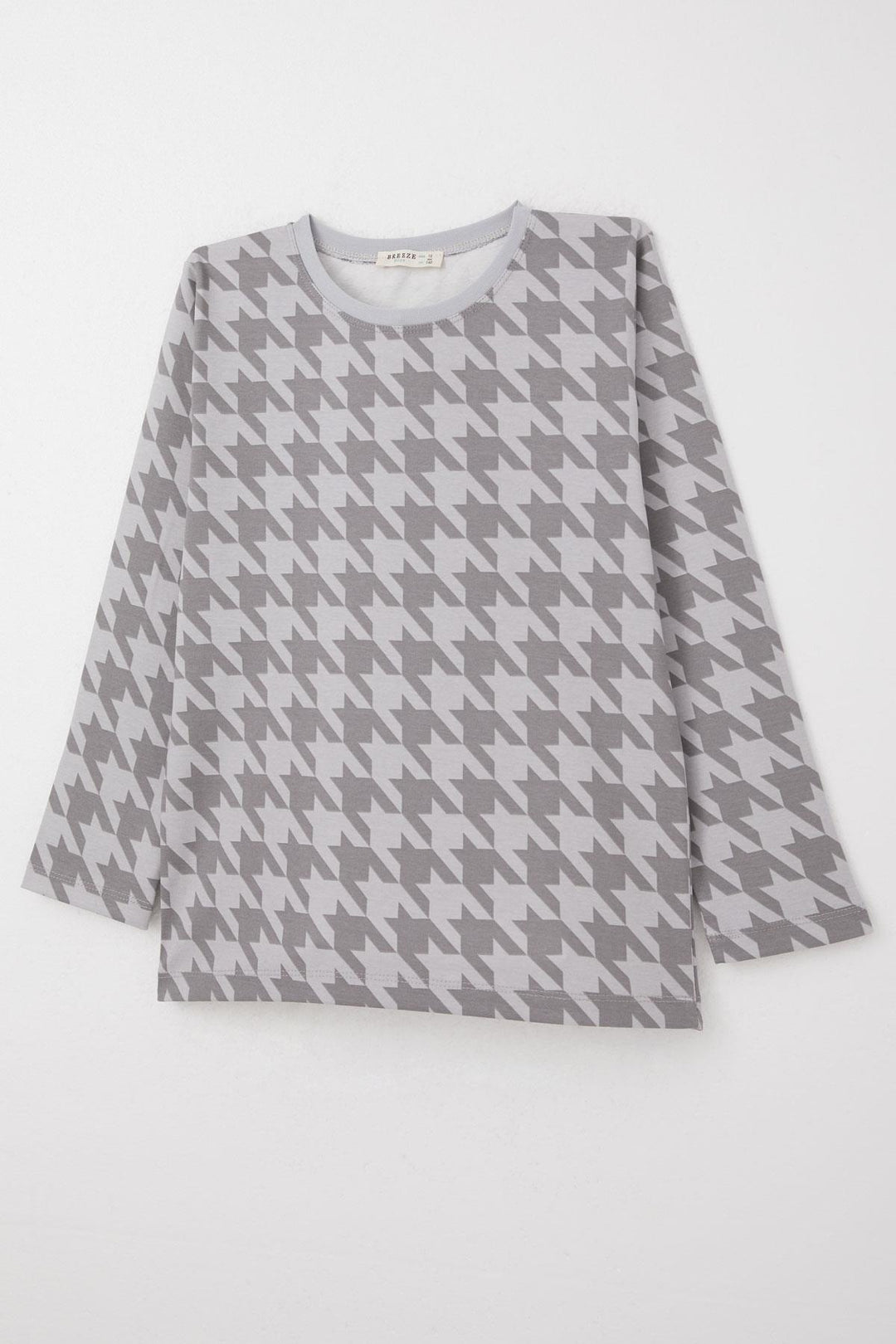 BRE Breeze Boys' Pyjama Set Houndstooth Patterned 92 Years, Grey - Villaflores