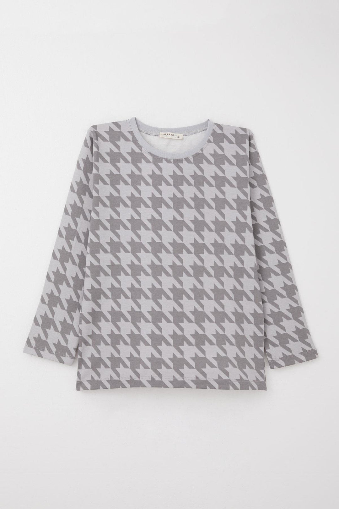 BRE Breeze Boys' Pyjama Set Houndstooth Patterned 92 Years, Grey - Villaflores