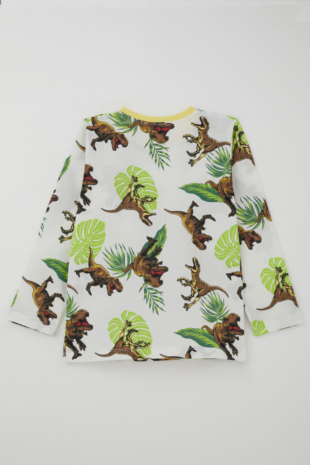 BRE Breeze Erkek Çocuk Pijama Takımı Kükreyen Orman Dinozoru 4-8 Yaş, Beyaz - Nanterre