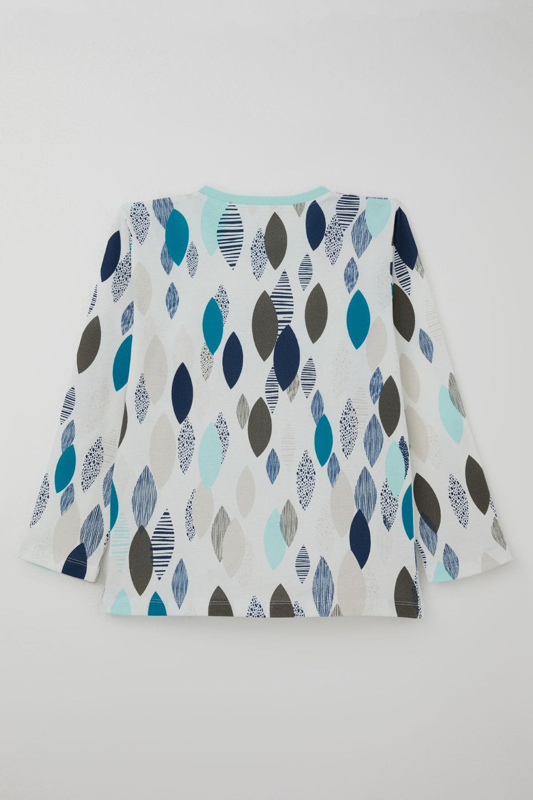 BRE Breeze Erkek Çocuk Pijama Takımı Mavi Rüya Yaprak Desenli 92 Yaş, Beyaz - Boston