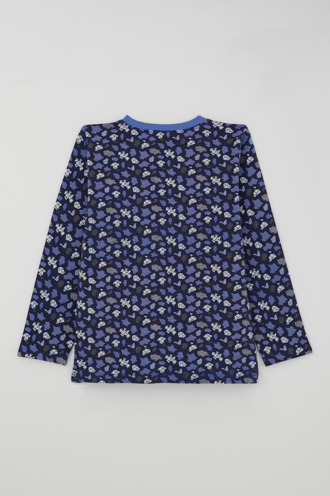 BRE Breeze Erkek Çocuk Pijama Takımı Modern Kare & Kamuflaj Desenli 4-8 Yaş , Morcivert - Kalamariá