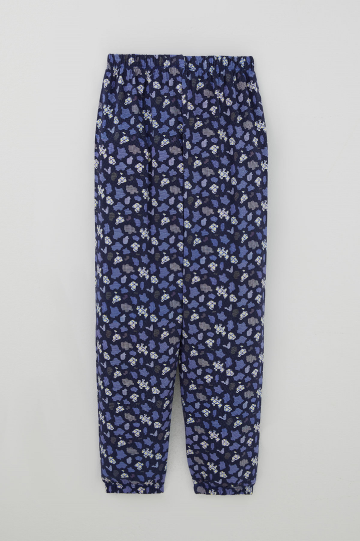 BRE Breeze Erkek Çocuk Pijama Takımı Modern Kare & Kamuflaj Desenli 4-8 Yaş , Morcivert - Kalamariá