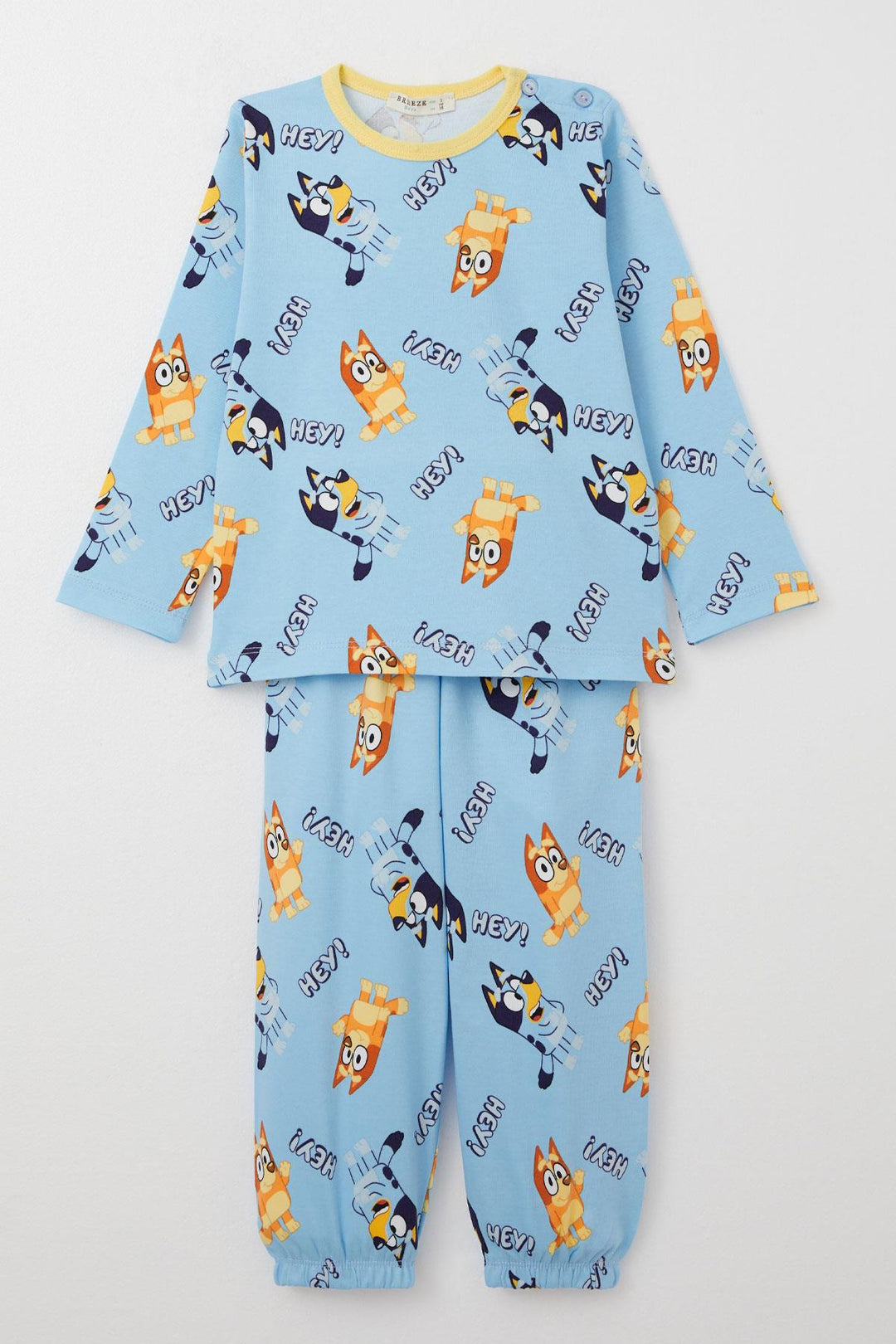 BRE Breeze Boys' Pyjama Set Happy Little Dogs Patterned 1-3 Years, Light Blue - Crewe