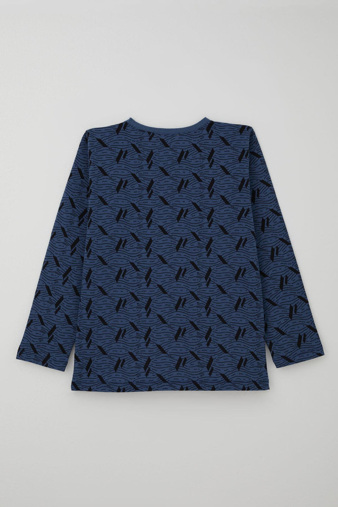 BRE Breeze Erkek Çocuk Pijama Takımı Okyanus Çizgisi Dalga Desenli 92 Yaş, İndigo - Königswinter