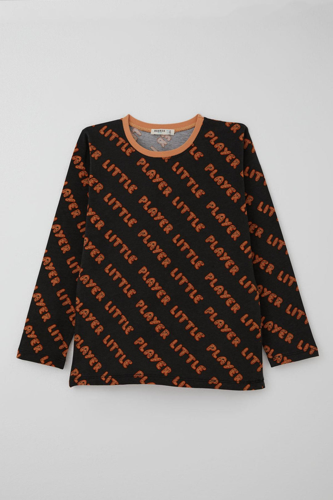 BRE Breeze Erkek Çocuk Pijama Takımı Oyun Zamanı Küçük Oyuncu Yazılı 92 Yaş, Koyu Kahve - Richmond