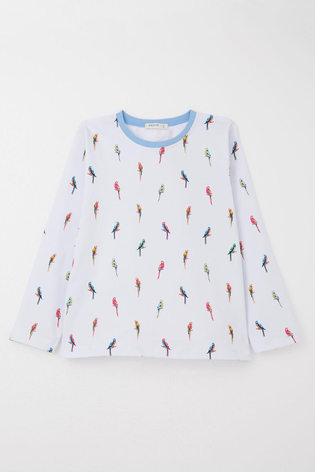 BRE Breeze Boys' Pajama Set Colorful Parrot Patterned 92 Years, Ice Blue - Eisenach