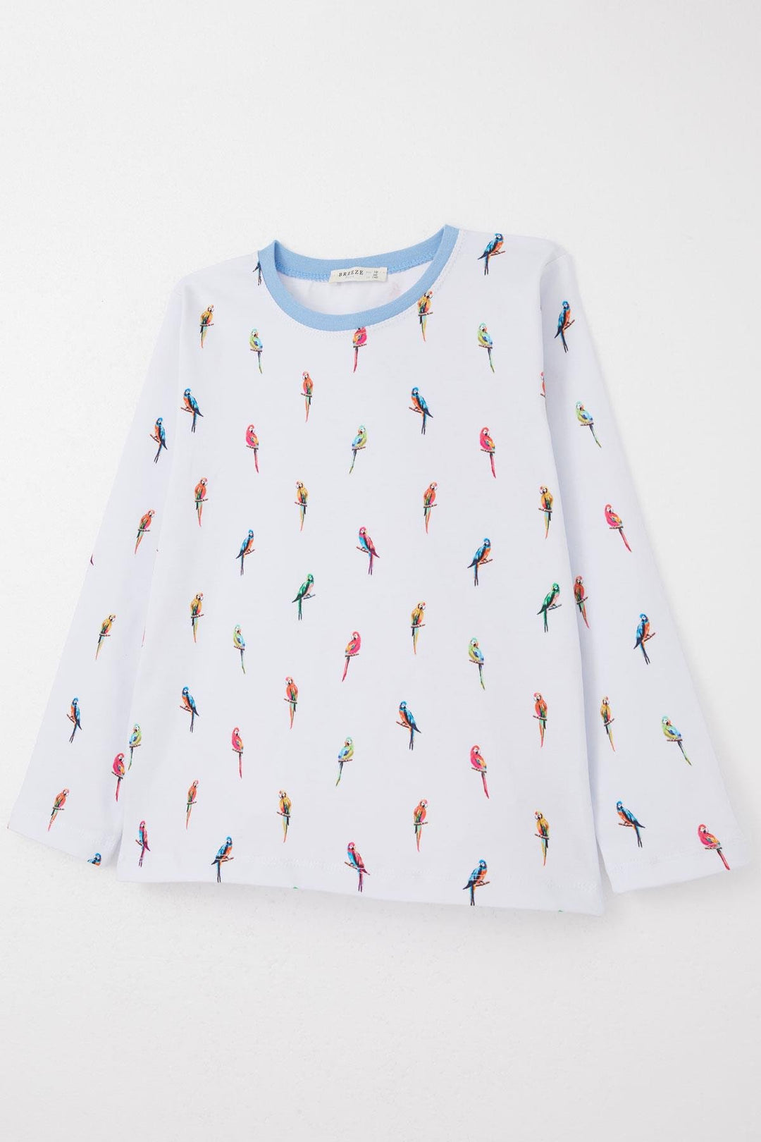 BRE Breeze Boys' Pajama Set Colorful Parrot Patterned 92 Years, Ice Blue - Eisenach