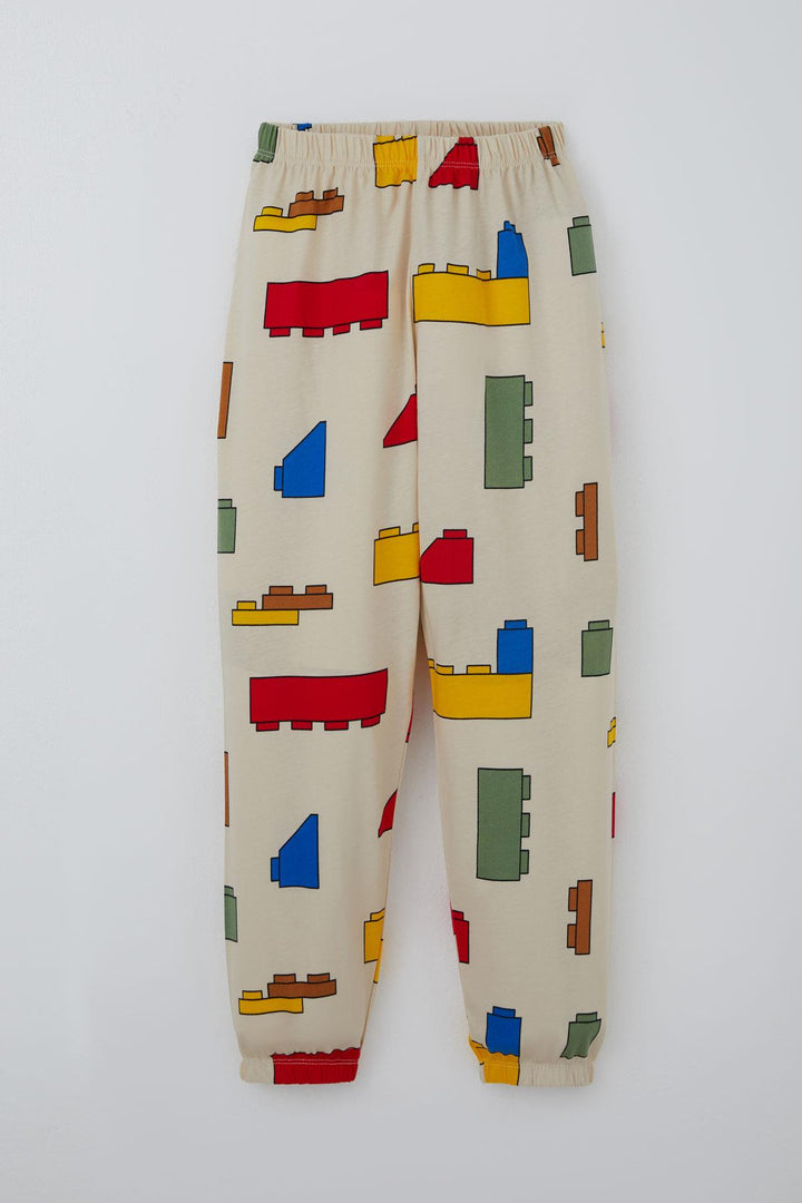 BRE Breeze Boys' Pajama Set Colorful Lego Patterned 4-8 Years, Cream - Grugliasco