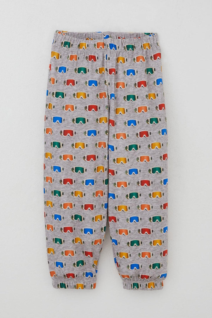 BRE Breeze Erkek Çocuk Pijama Takımı Renkli Kayakçı Gözlüğü Desenli 1-3 Yaş, Gri Melanj - Hoogvliet