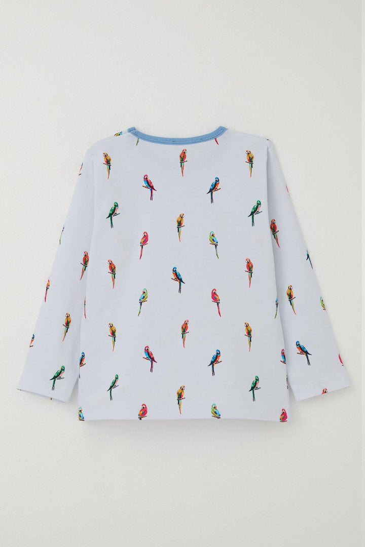BRE Breeze Boys' Pajama Set Colorful Parrot Patterned 1-3 Years, Ice Blue - Lower Paxton
