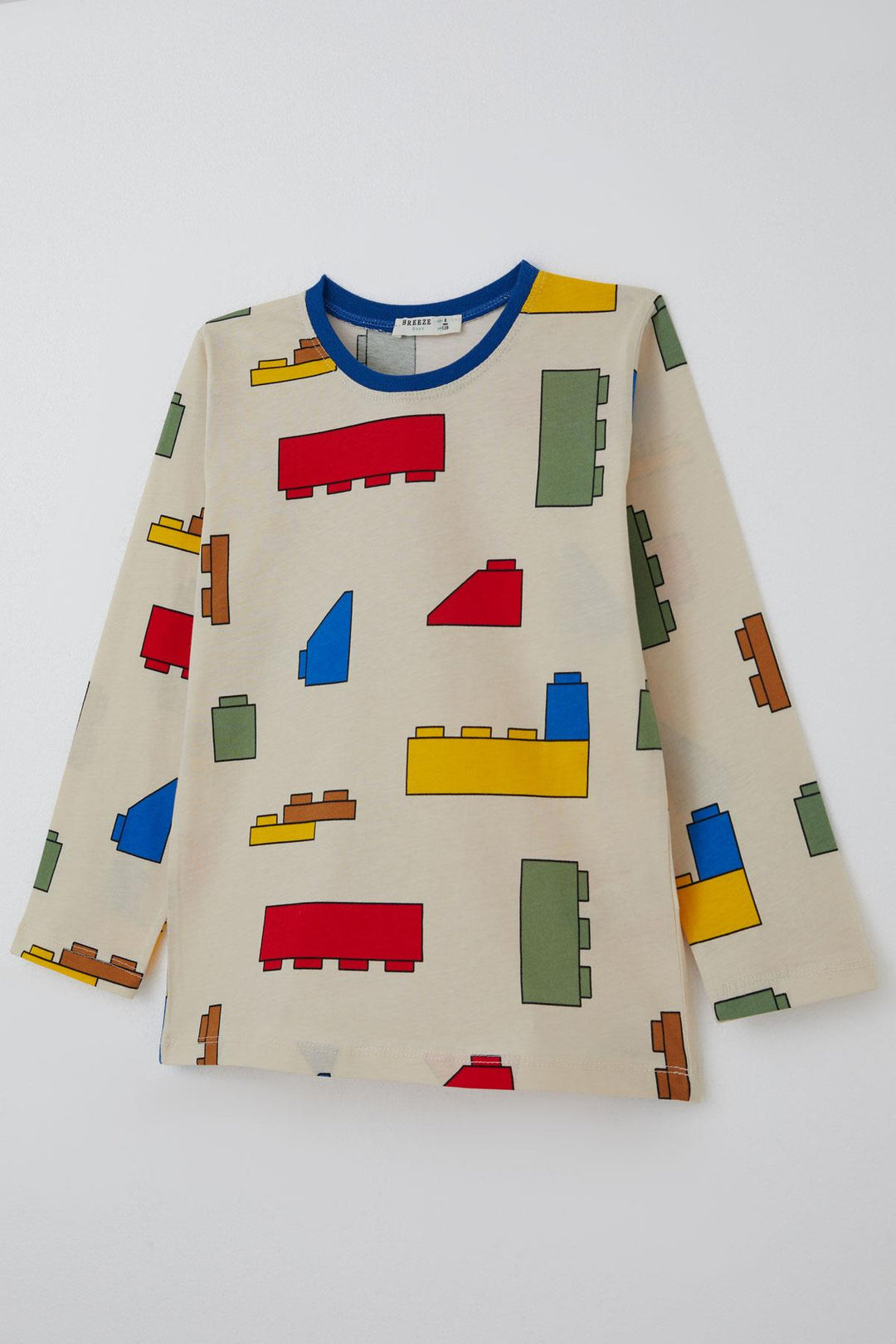 BRE Breeze Boys' Pajama Set Colorful Lego Patterned 4-8 Years, Cream - Grugliasco
