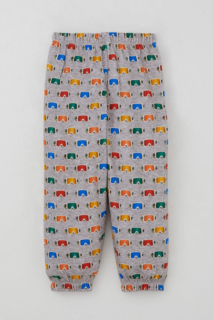 BRE Breeze Erkek Çocuk Pijama Takımı Renkli Kayakçı Gözlüğü Desenli 1-3 Yaş, Gri Melanj - Hoogvliet