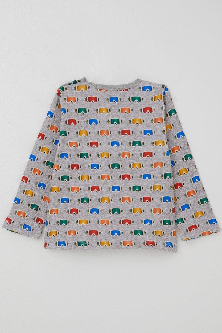 BRE Breeze Erkek Çocuk Pijama Takımı Renkli Kayakçı Gözlüğü Desenli 1-3 Yaş, Gri Melanj - Hoogvliet