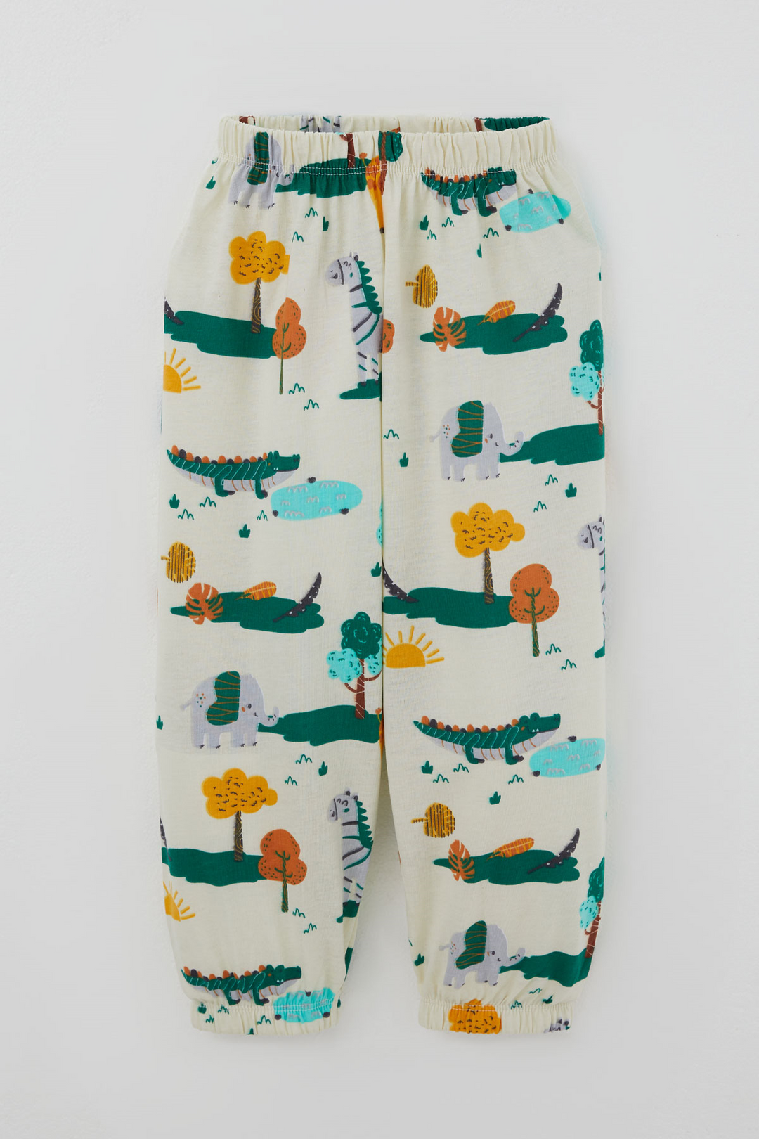 BRE Breeze Erkek Çocuk Pijama Takımı Safari Temalı Sevimli Hayvancıklar Desenli 9 Ay - 3 Yaş , Sarı - Saint-Jean-sur-Richelieu
