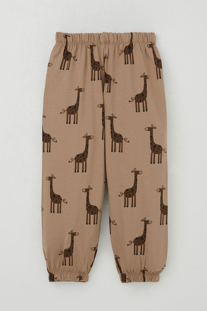BRE Breeze Boys' Pyjama Set Cute Giraffe Patterned 1-3 Years, Mink - Centennial