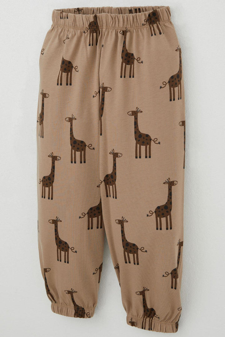 BRE Breeze Boys' Pyjama Set Cute Giraffe Patterned 1-3 Years, Mink - Centennial