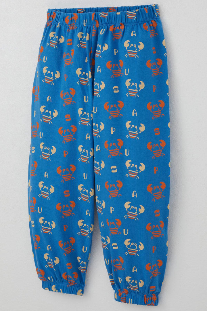 BRE Breeze Erkek Çocuk Pijama Takımı Sevimli Yengeç Desenli 1-3 Yaş, Saks Mavisi - San Martin Texmelucan de Labastida