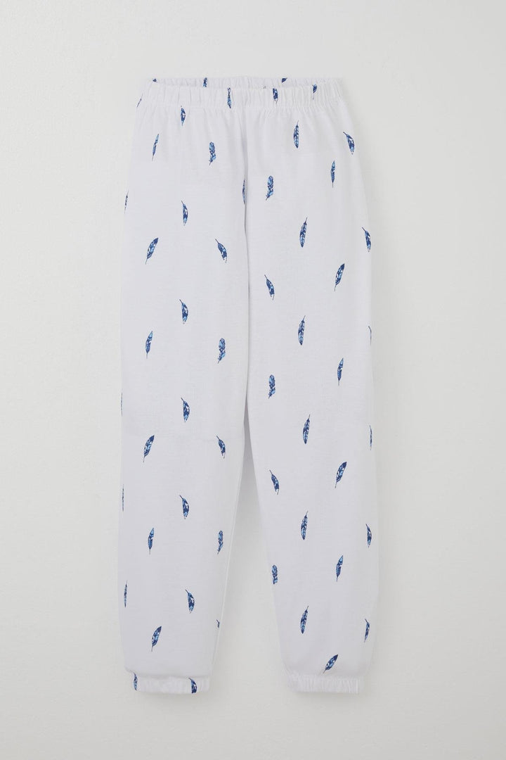 BRE Breeze Erkek Çocuk Pijama Takımı Uçan Mavi Tüy Desenli 4-8 Yaş, Beyaz - Pontiac