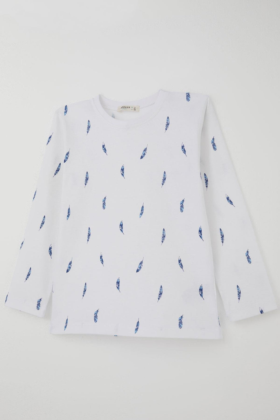 BRE Breeze Erkek Çocuk Pijama Takımı Uçan Mavi Tüy Desenli 4-8 Yaş, Beyaz - Pontiac