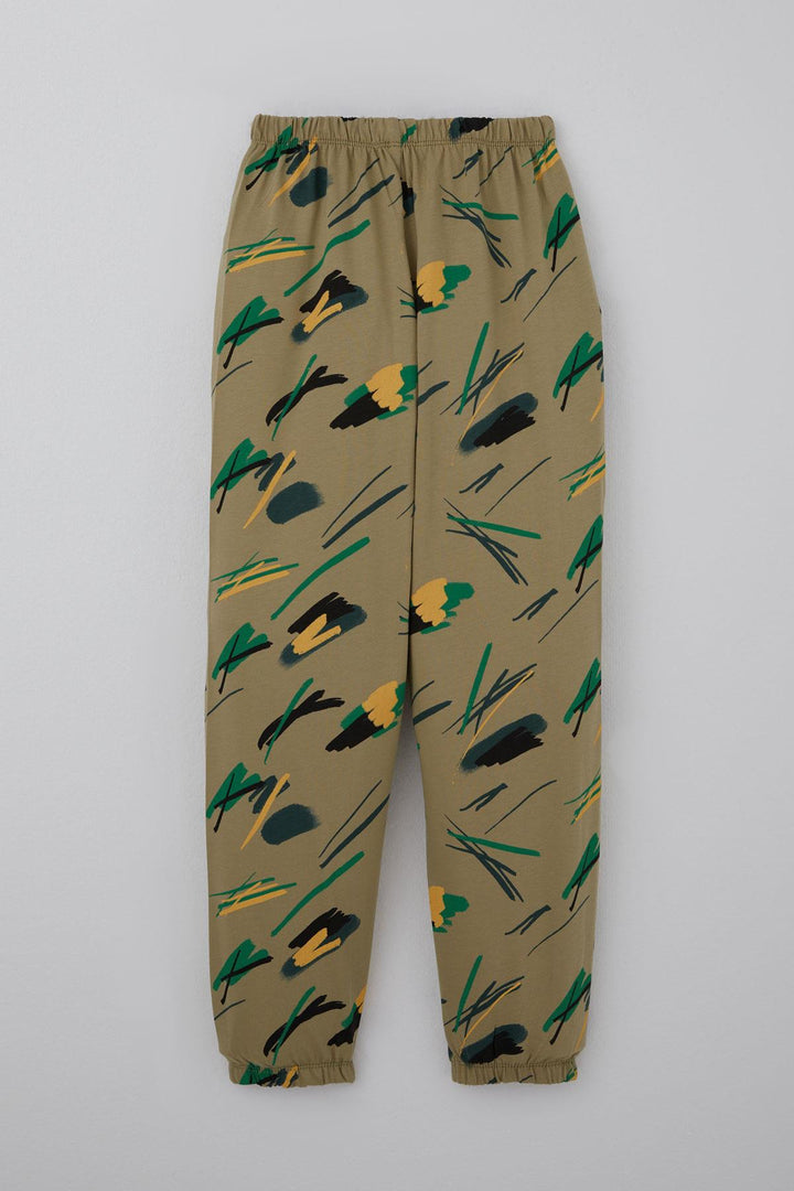 BRE Breeze Erkek Çocuk Pijama Takımı Uykucu Fırça 4-8 Yaş, Haki Yeşil - Cutler Bay