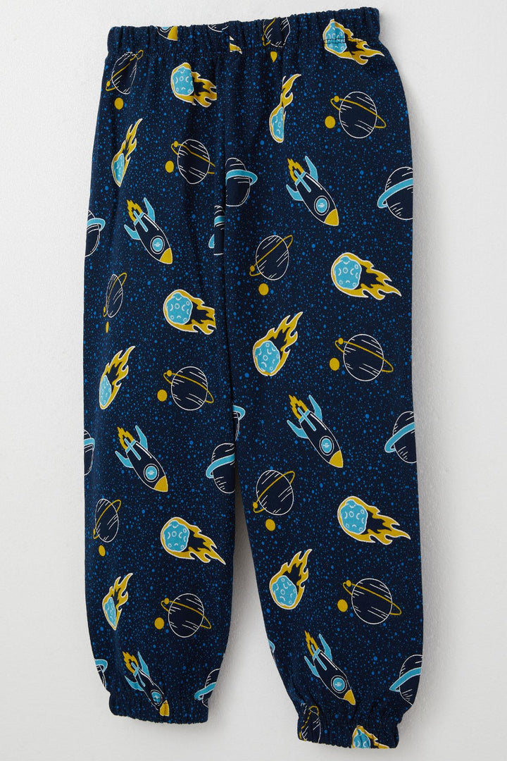 BRE Breeze Boys' Pyjama Set Space Themed 1-3 Years, Navy Blue - Sintra