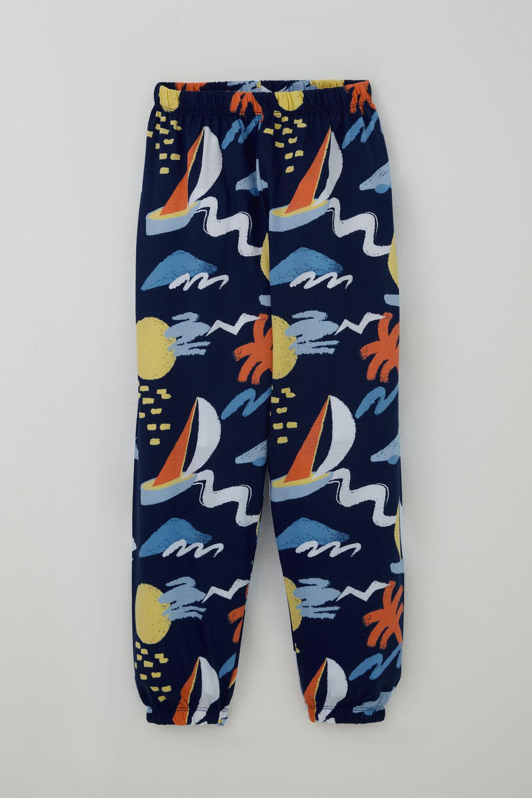 BRE Breeze Boys' Pyjama Set Summer Themed Elastic Waistband Cuffs 4-8 Years, Navy Blue - Mataró