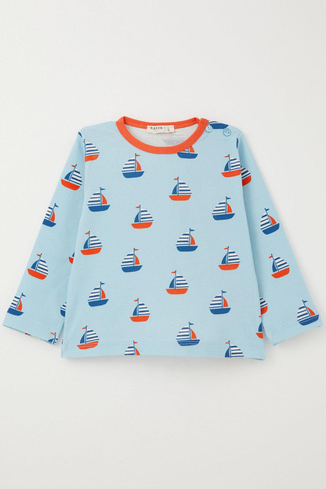 BRE Breeze Boys' Pyjama Set Sail Patterned 1-3 Years, Light Blue - Fiumicino