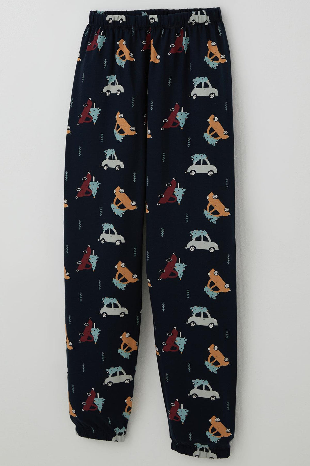 BRE Breeze Erkek Çocuk Pijama Takımı Yılbaşı Temalı Çam Ağaçlı Araba Desenli 4-8 Yaş, Lacivert - Lorient
